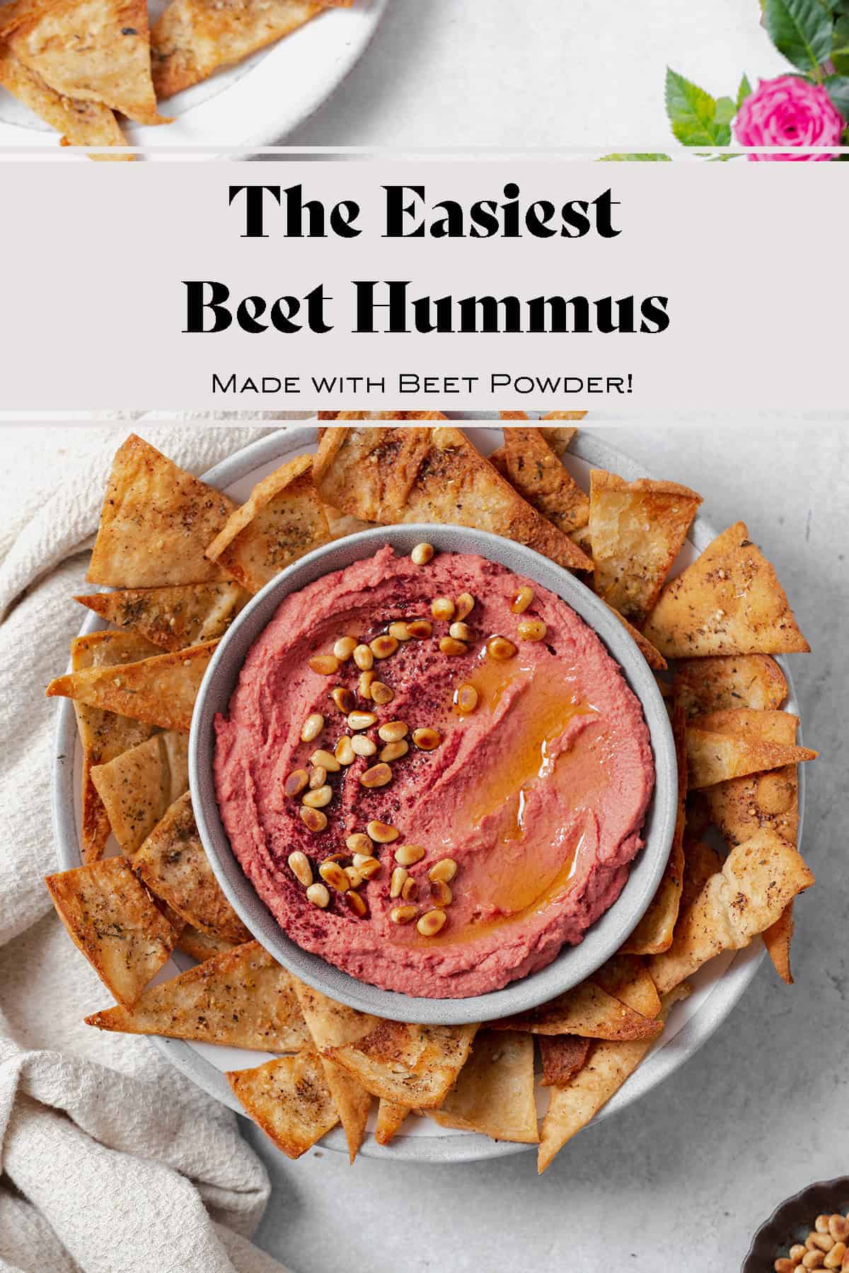 Beet Hummus with Beetroot Powder