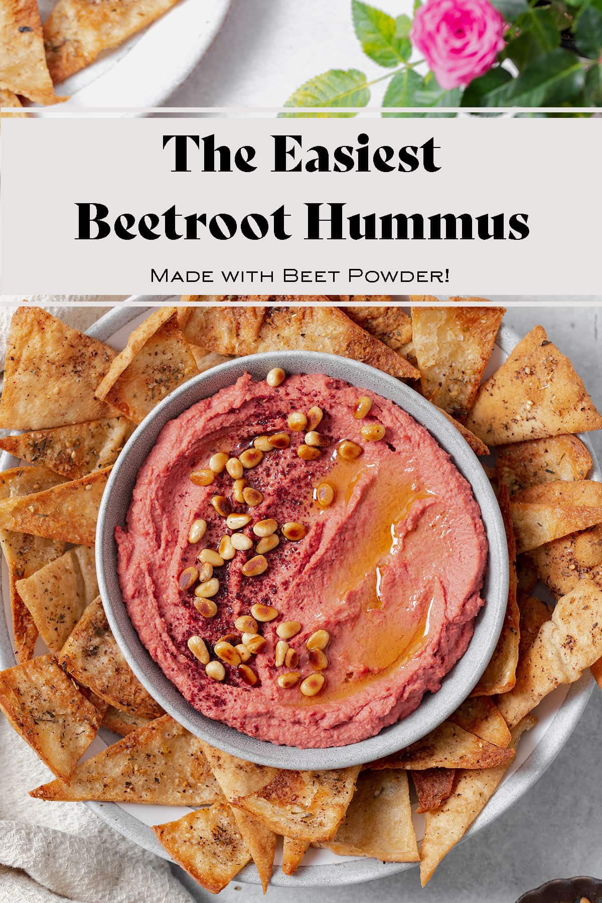 Beet Hummus with Beetroot Powder