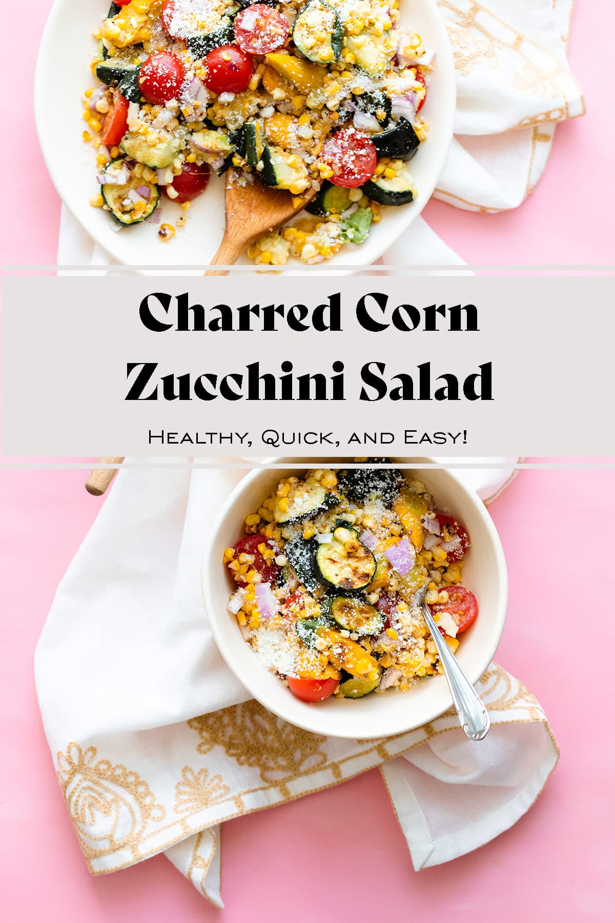 Charred Corn Zucchini Salad with Pecorino