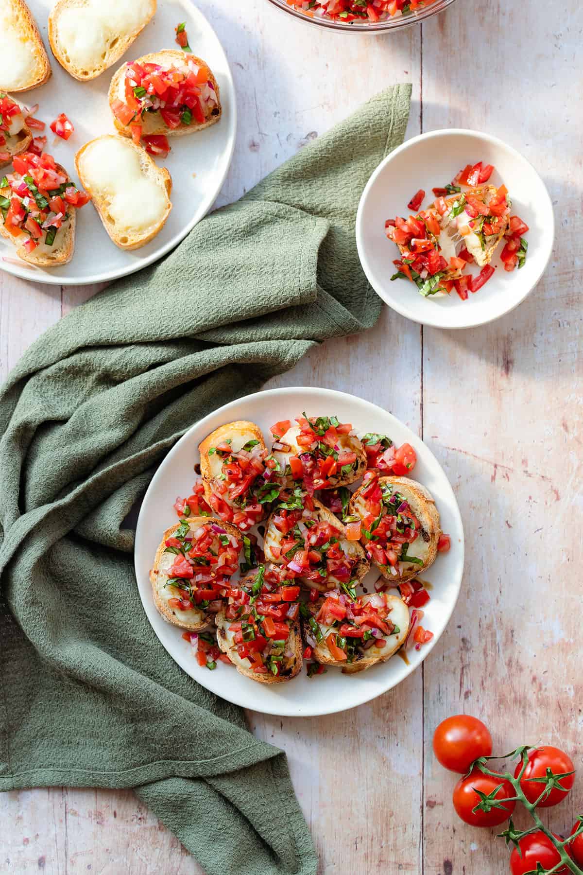 tomato basil mozzarella bruschetta