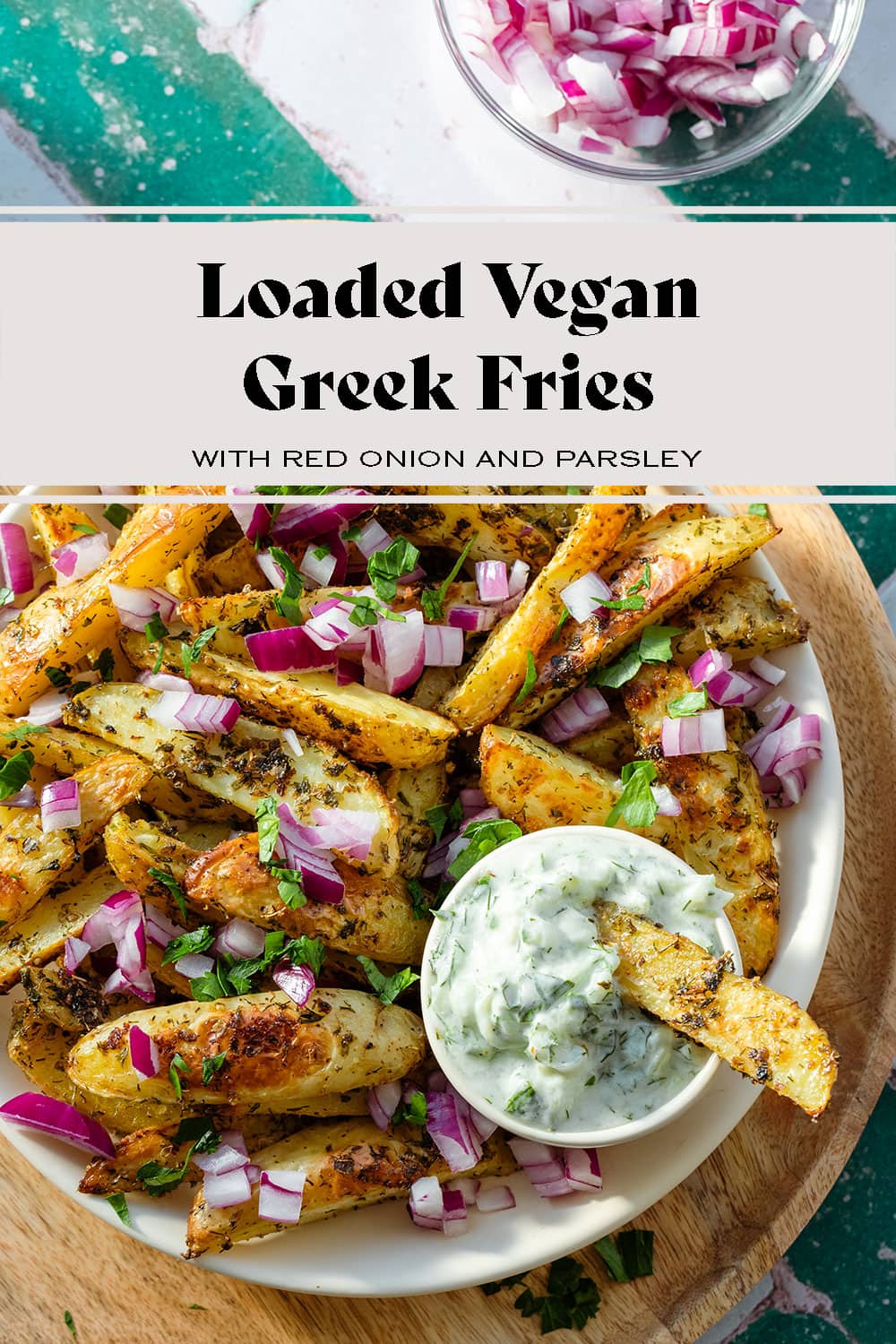 Vegan Loaded Greek Fries