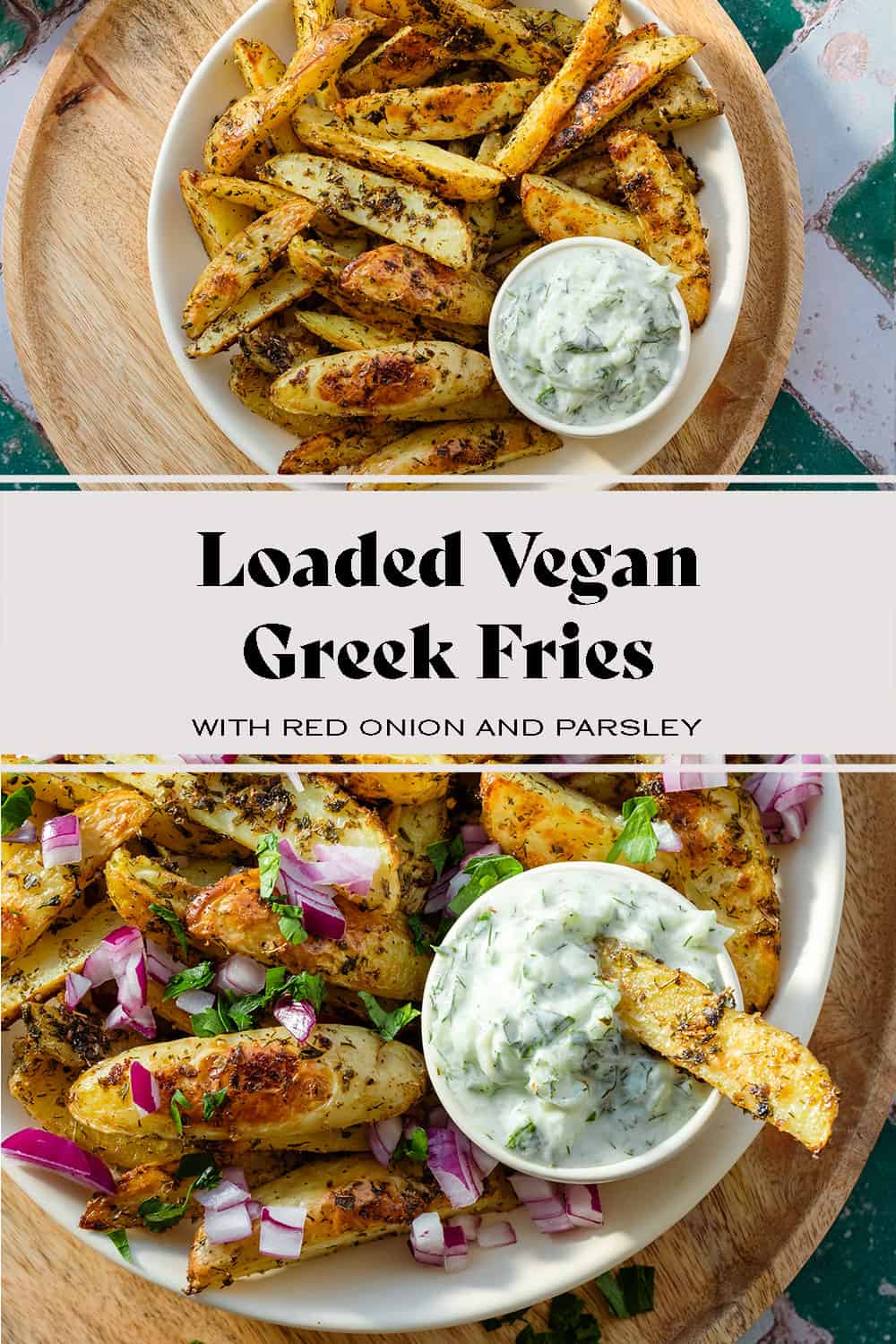 Vegan Loaded Greek Fries