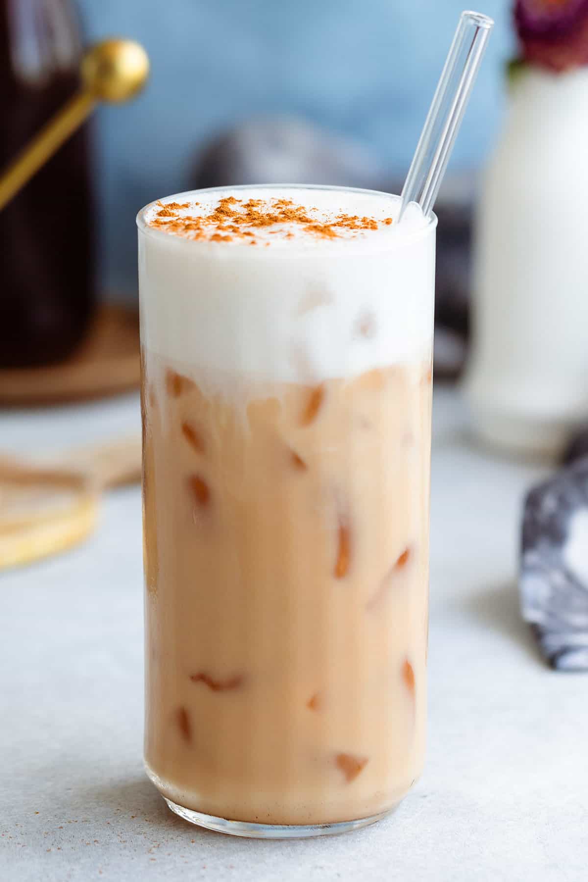 Iced London Fog Latte With Sweet Cream Foam - The Blush Home Blog