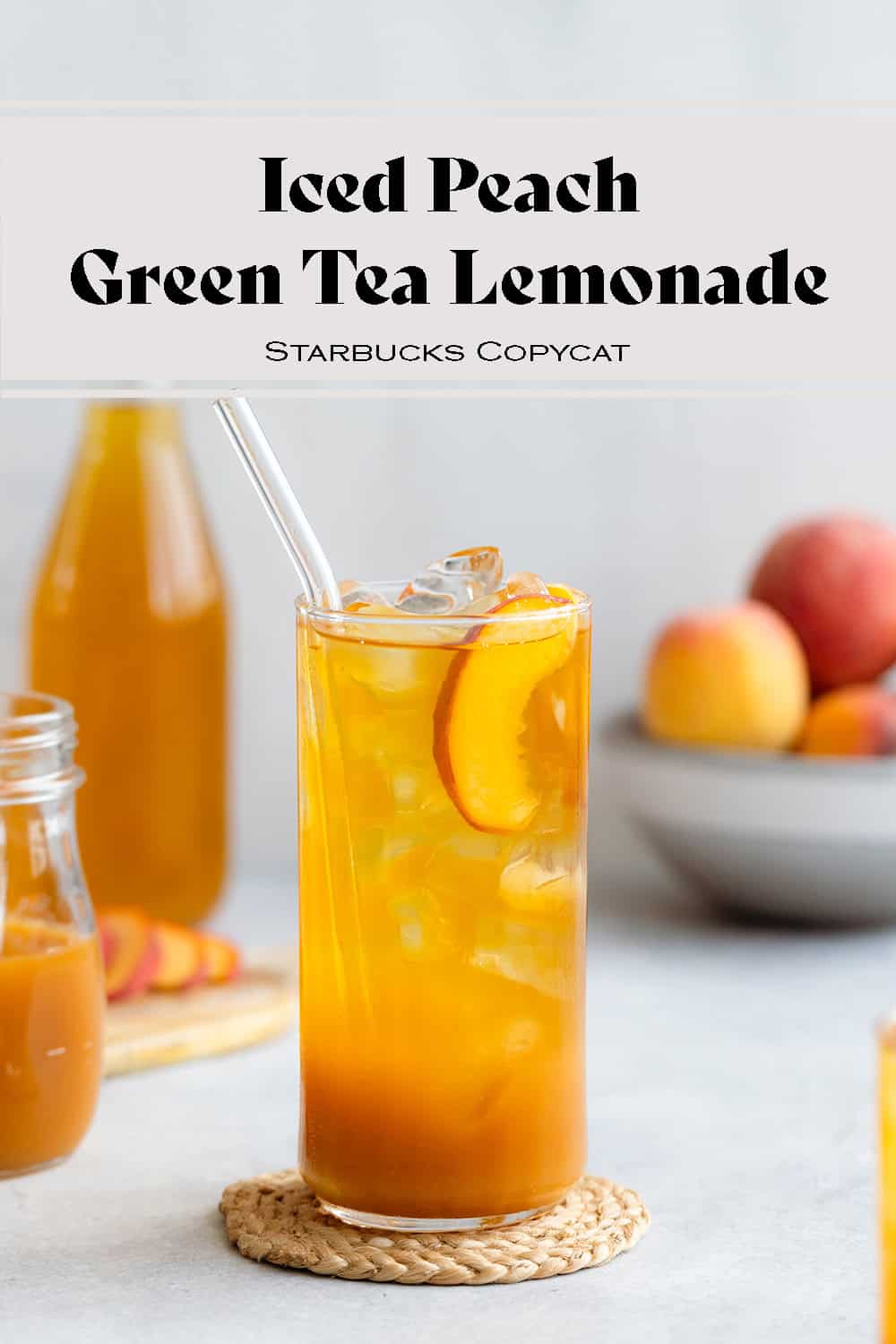 Iced Peach Green Tea Lemonade