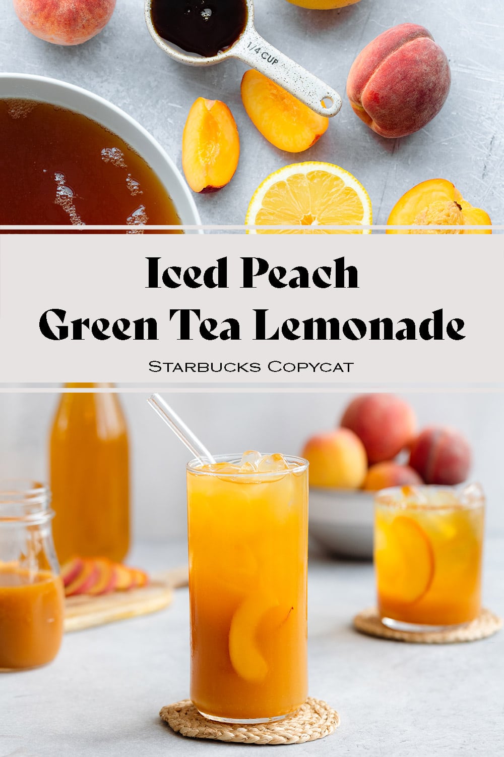 Iced Peach Green Tea Lemonade