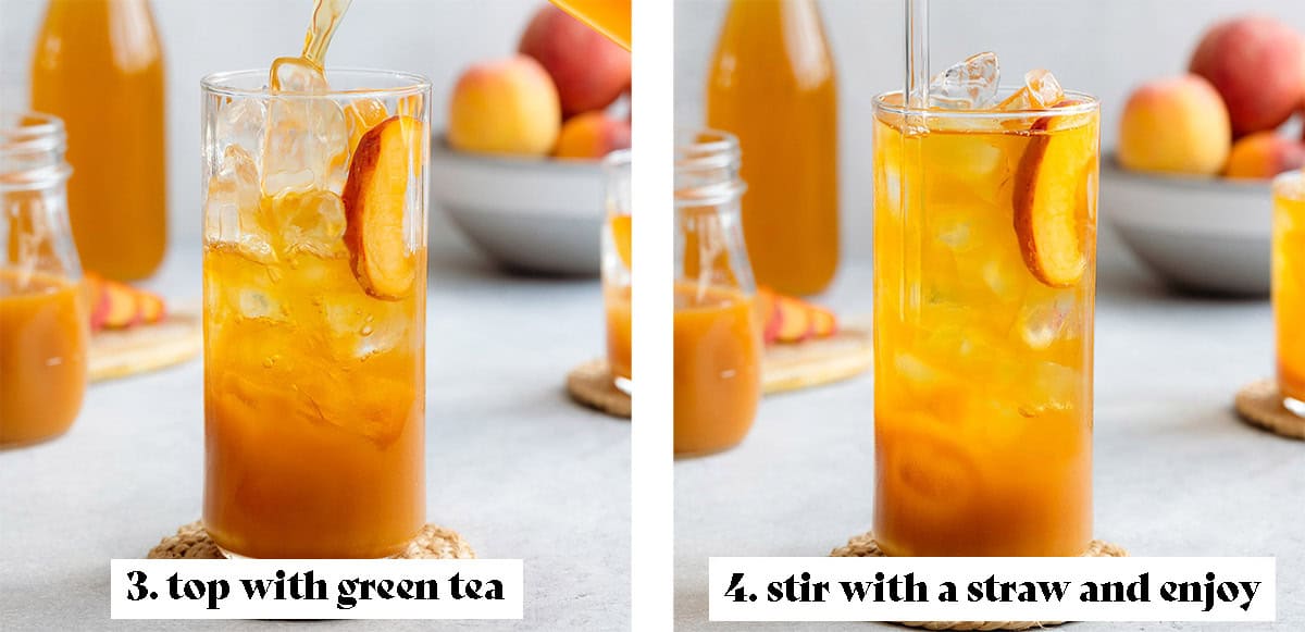 Iced Peach Green Tea Lemonade - The Healthful Ideas