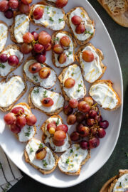 Whipped Goat Cheese Crostini with Roasted Grapes - The Healthful Ideas