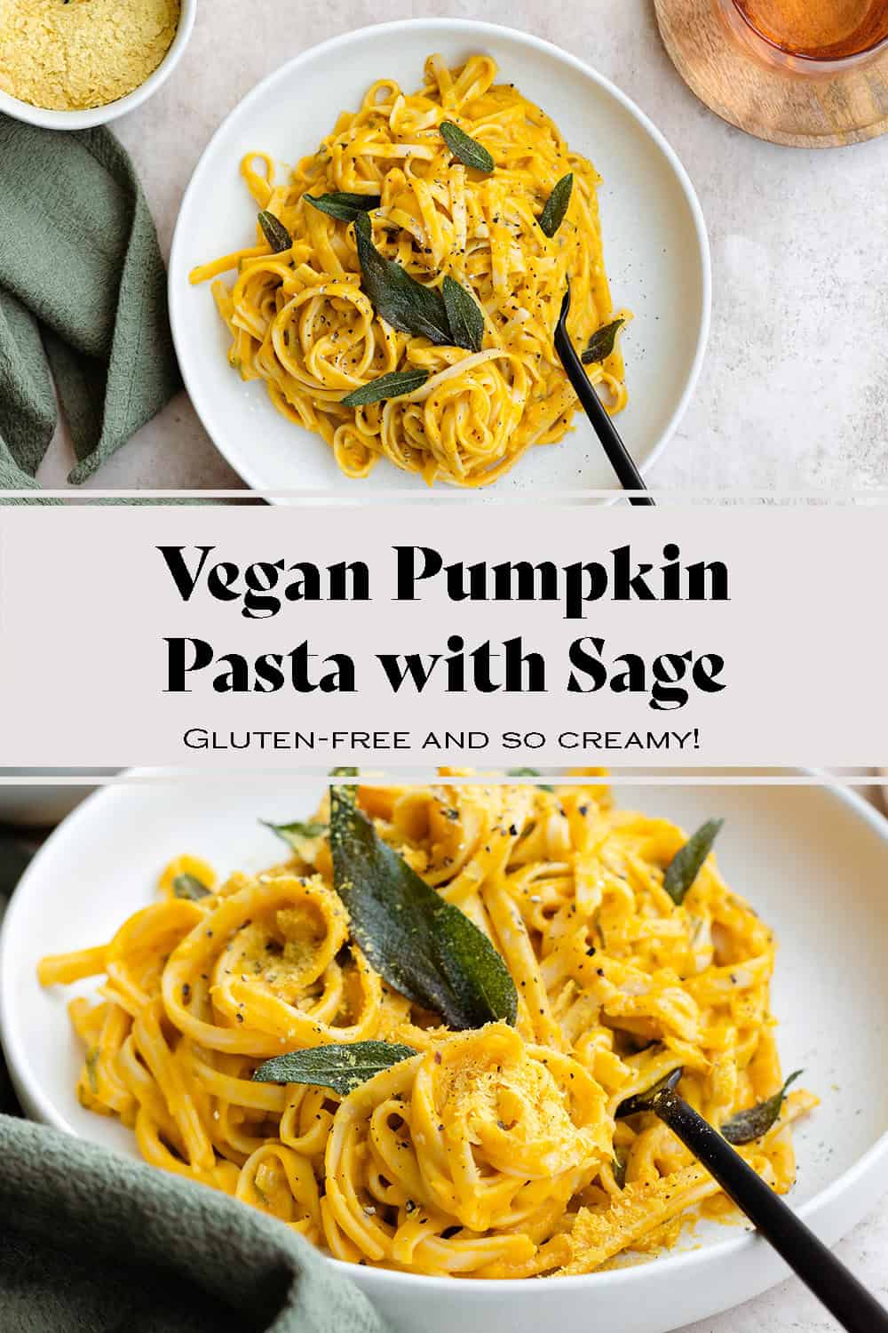 Vegan Pumpkin Pasta with Sage