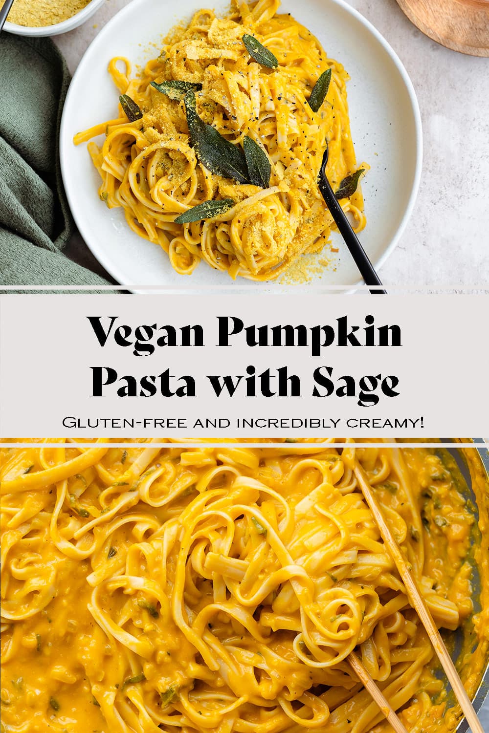 Vegan Pumpkin Pasta with Sage