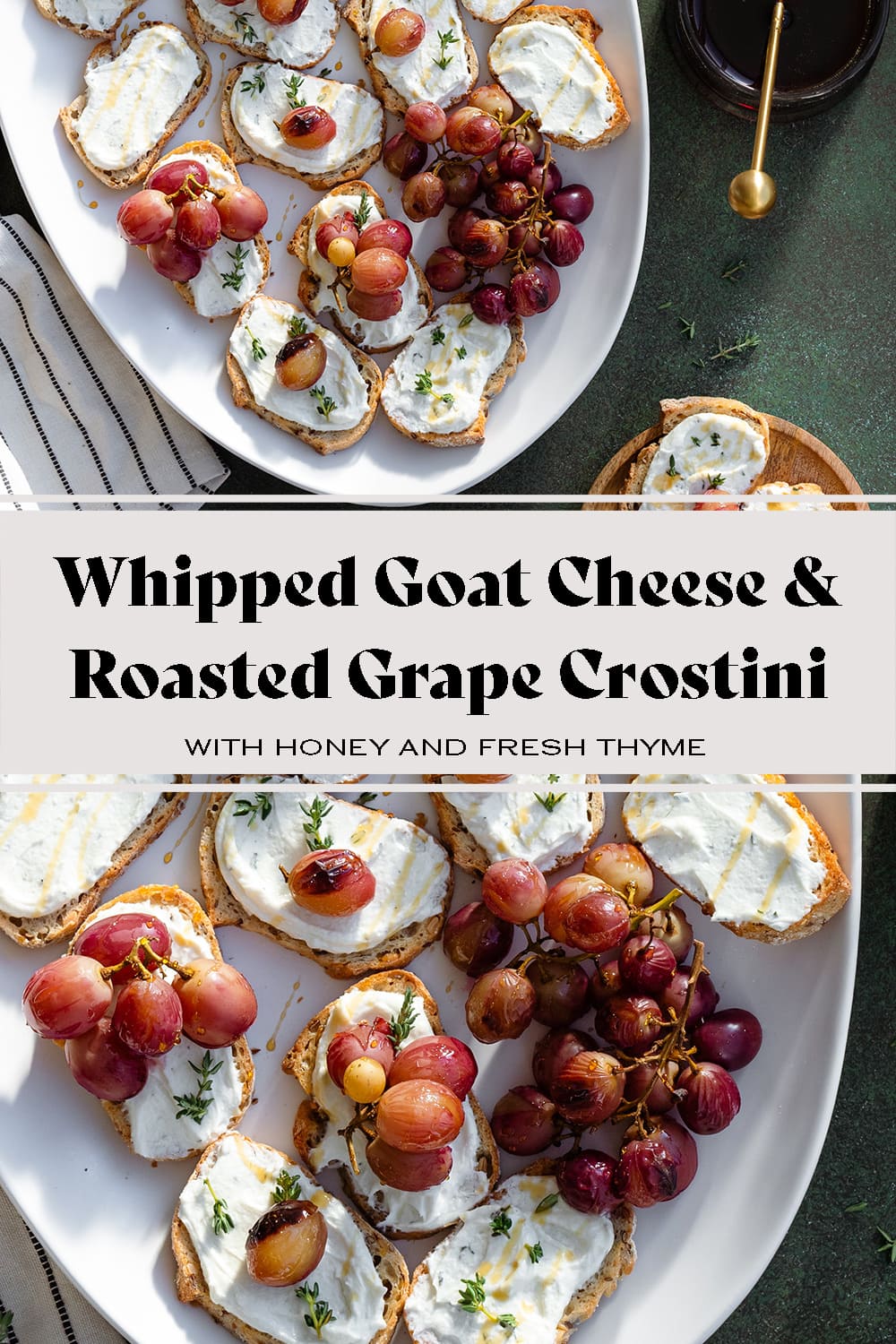 Whipped Goat Cheese Crostini with Roasted Grapes