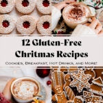 Christmas themed recipes in a photo collage.