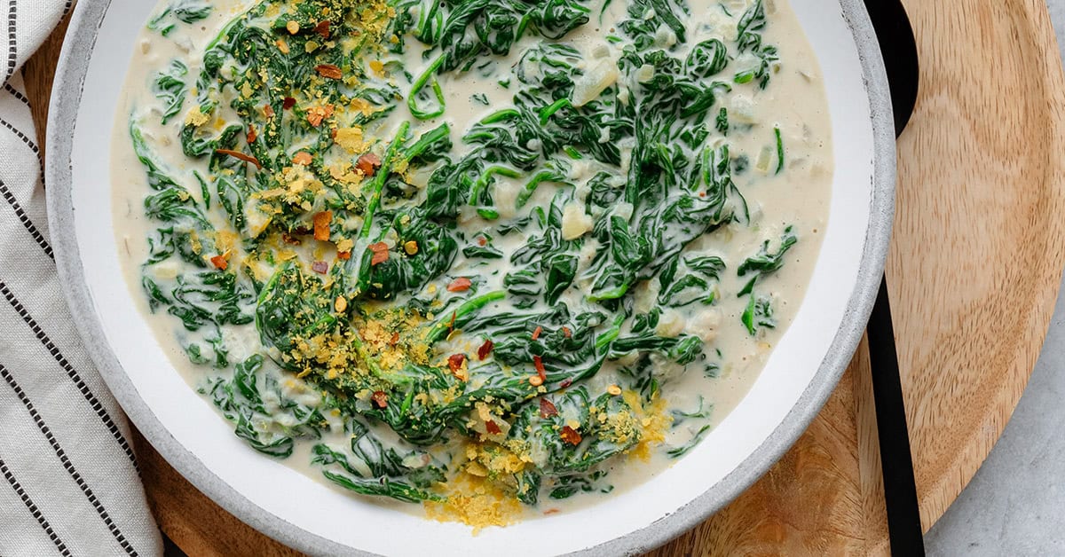Vegan Creamed Spinach - The Healthful Ideas