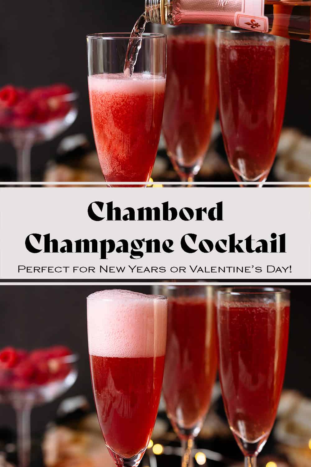 Chambord and Champagne Cocktail