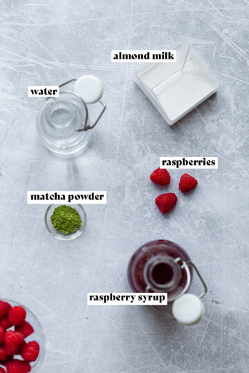 Iced Raspberry Matcha Latte - The Healthful Ideas