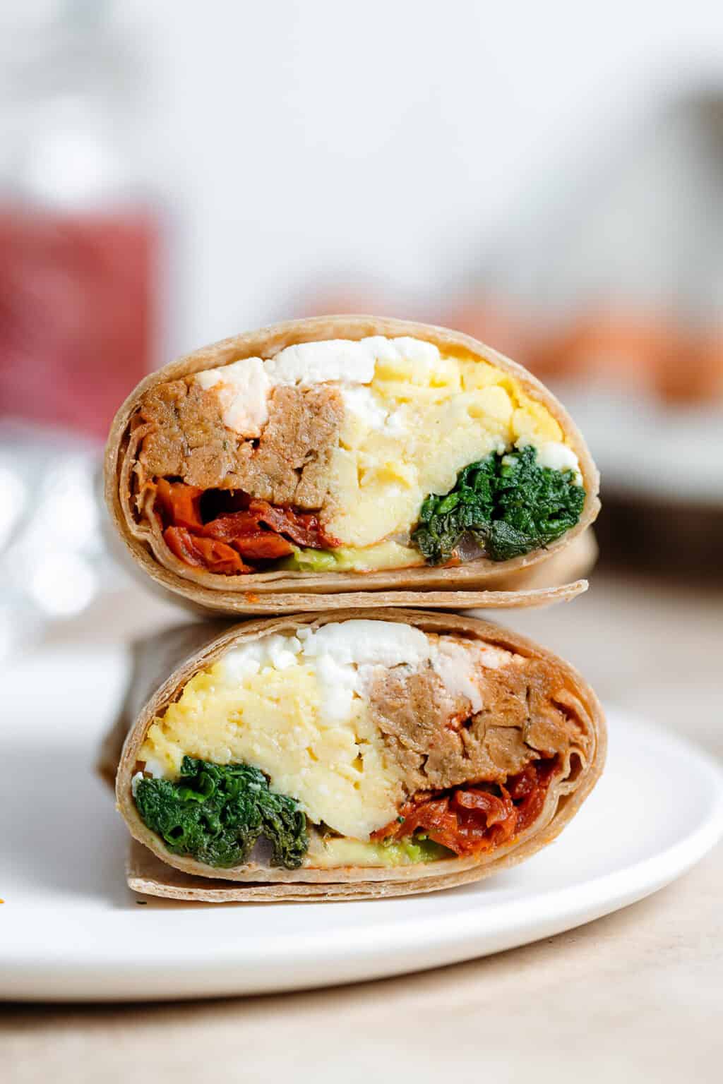 Egg and Sausage Breakfast Burritos - The Healthful Ideas