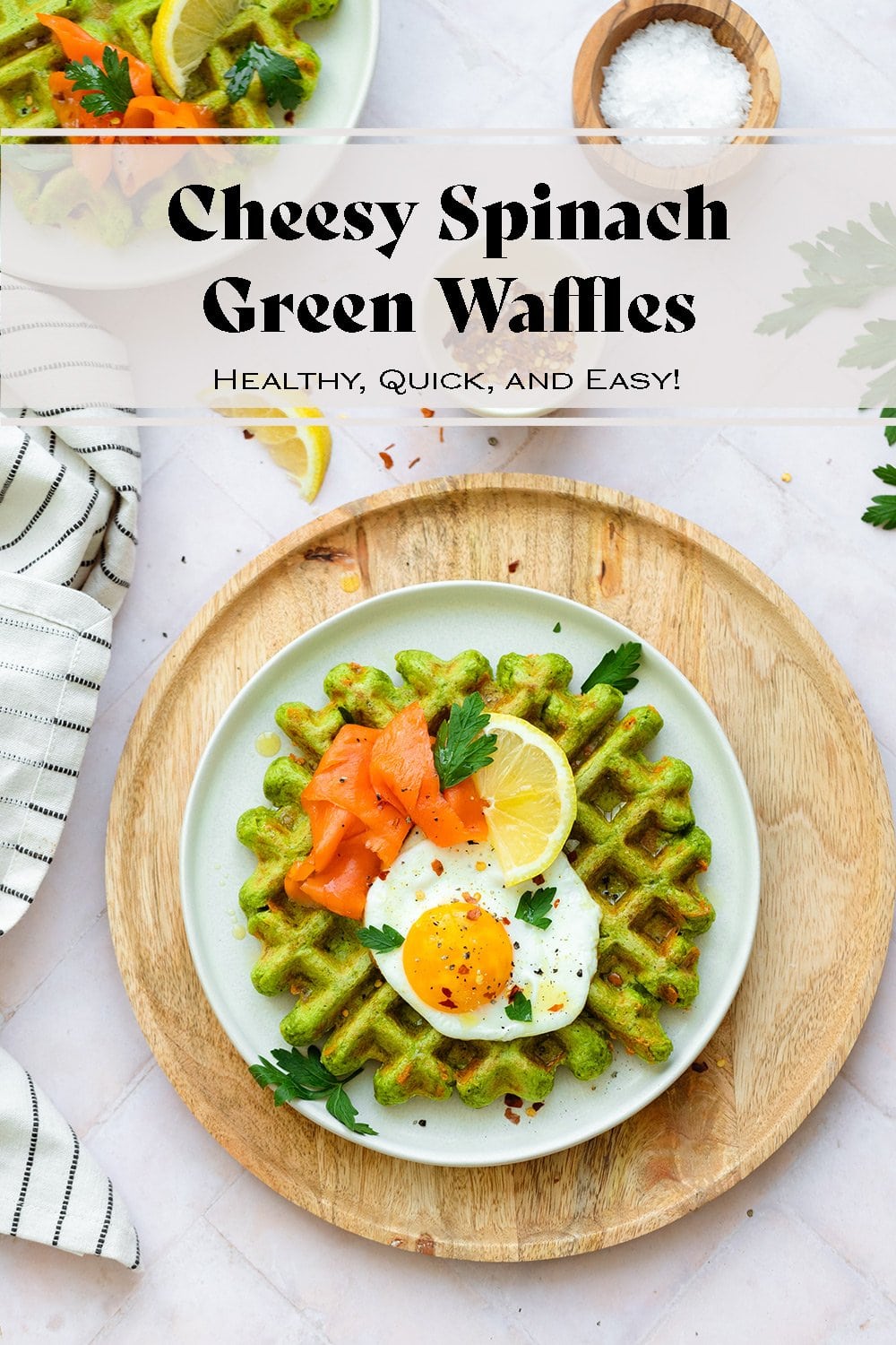 Savory Green Waffles with Spinach