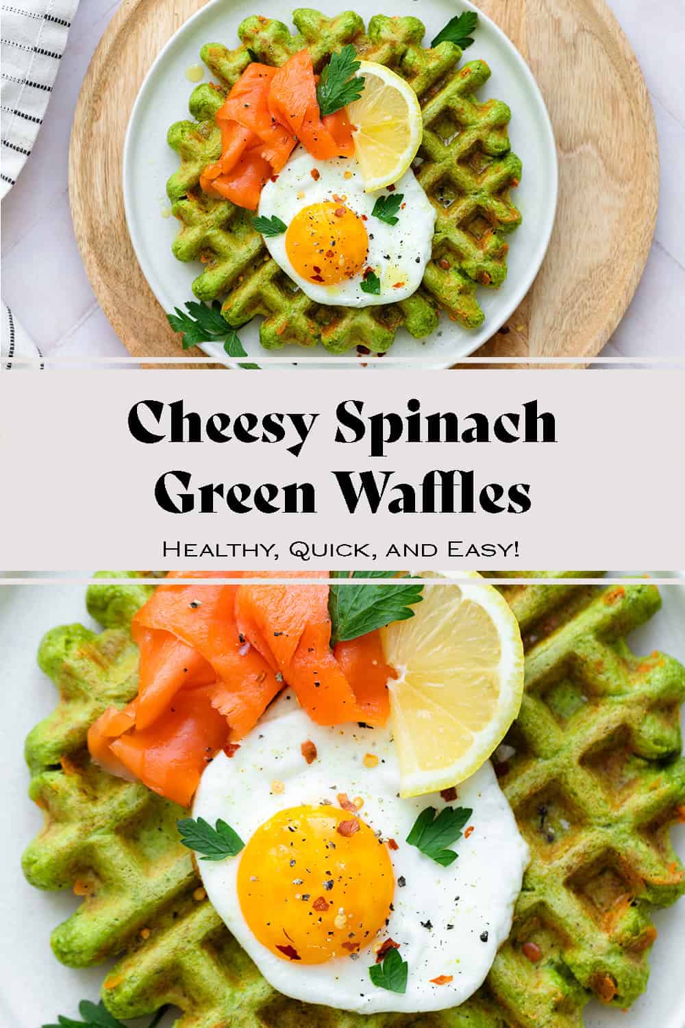 Savory Green Waffles with Spinach