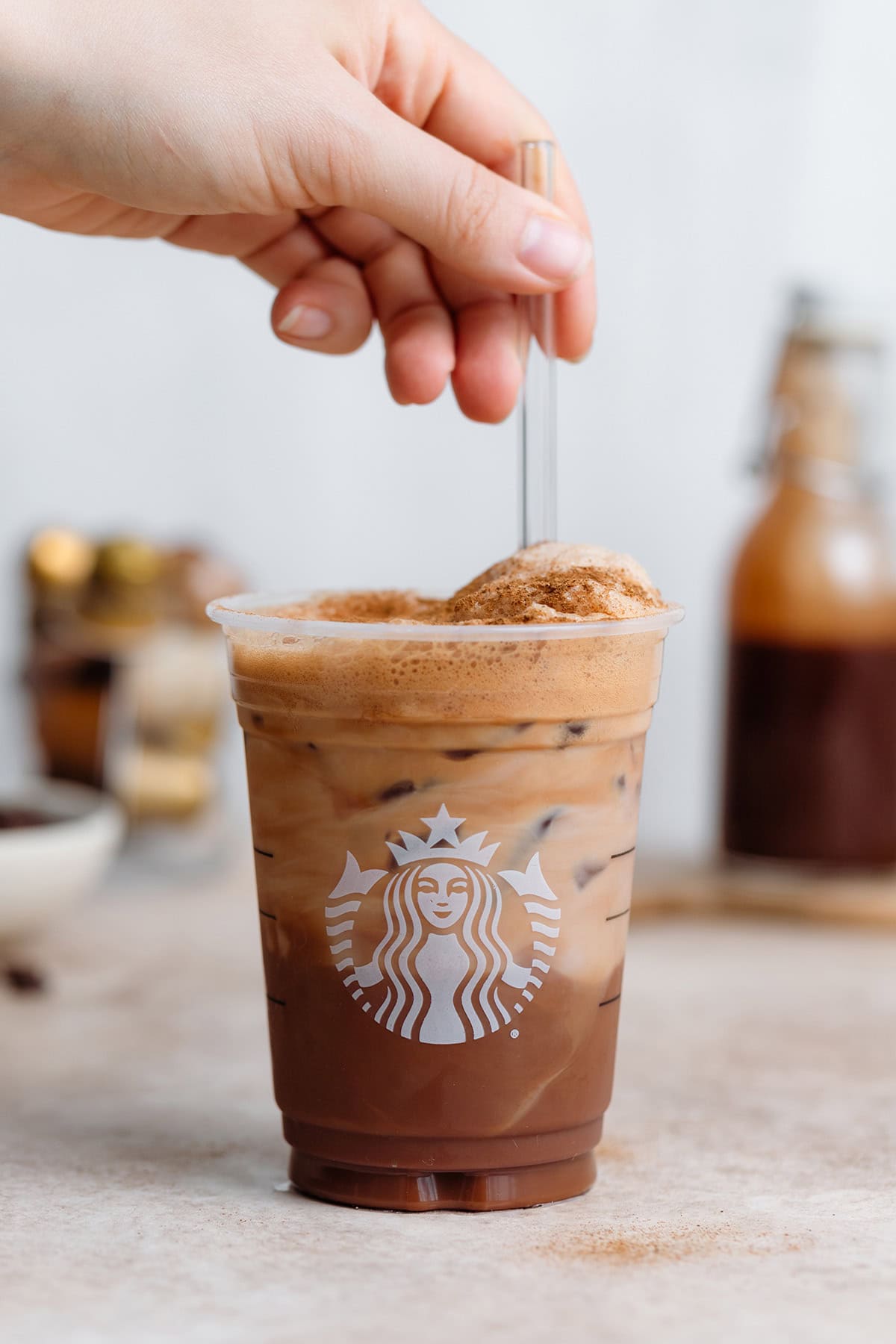 Striped Glass Iced Coffee Cup To Go Cup With Lid And Striped Straw For Cold  Latte, Summer