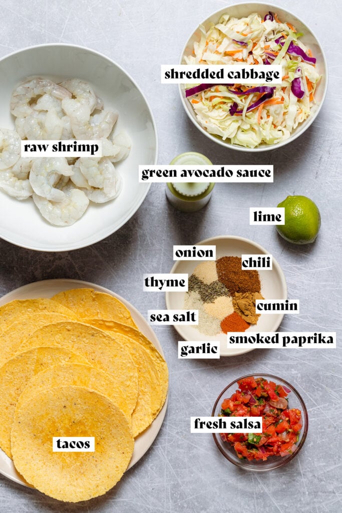 Spicy Shrimp Tacos with Creamy Cilantro Sauce - The Healthful Ideas