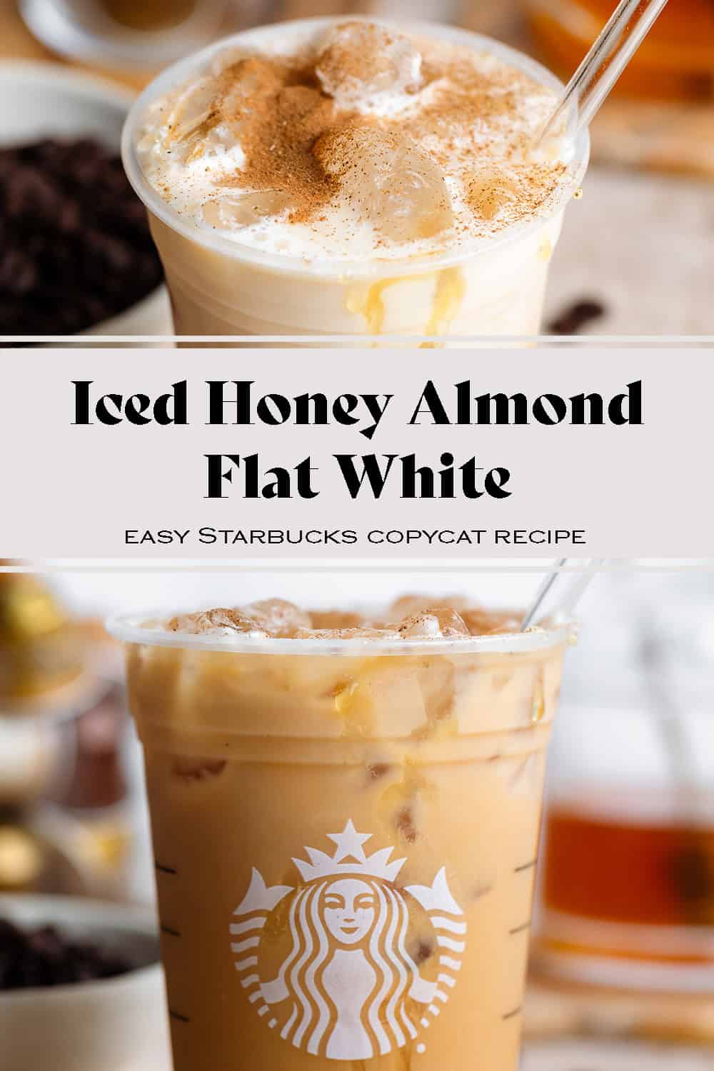 Iced Honey Almond Milk Flat White - The Healthful Ideas