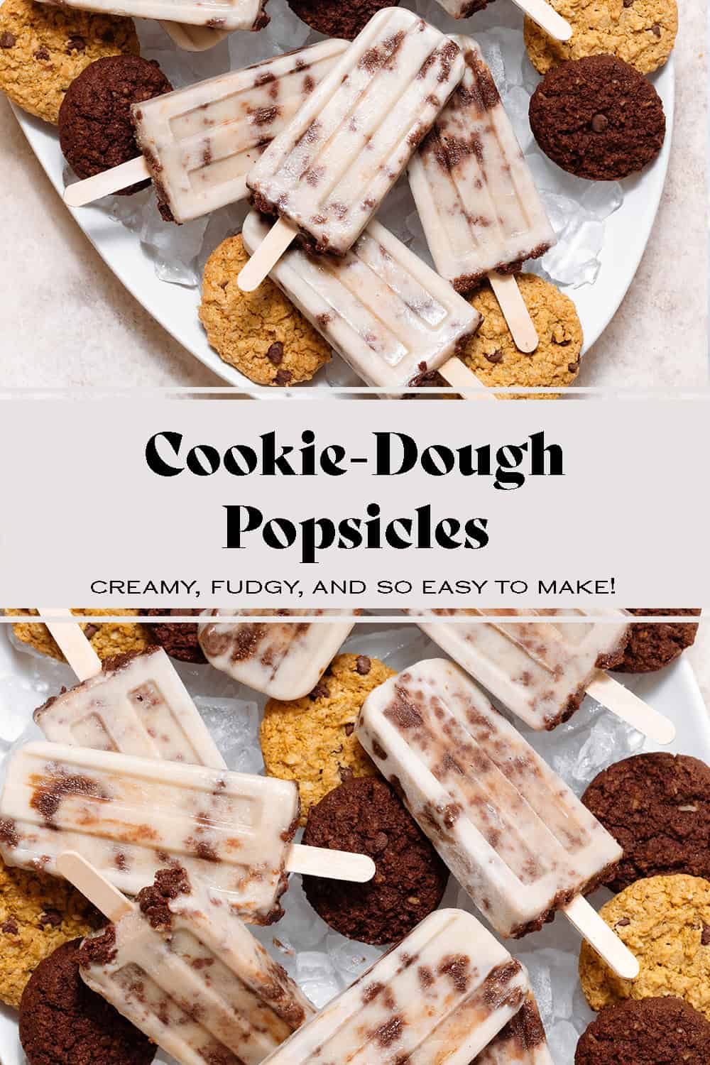 Chocolate Cookie Dough Popsicles