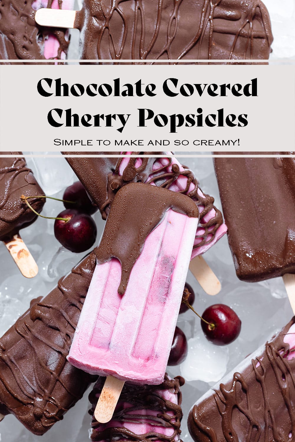 Chocolate Covered Cherry Popsicles