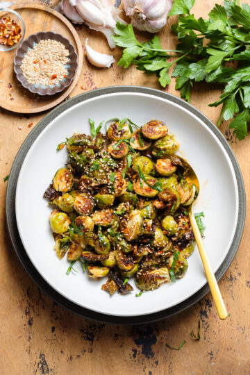 Soy Glazed Brussels Sprouts - The Healthful Ideas