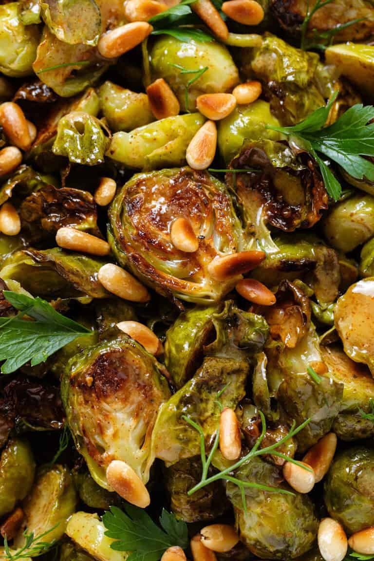 Maple Mustard Brussels Sprouts The Healthful Ideas
