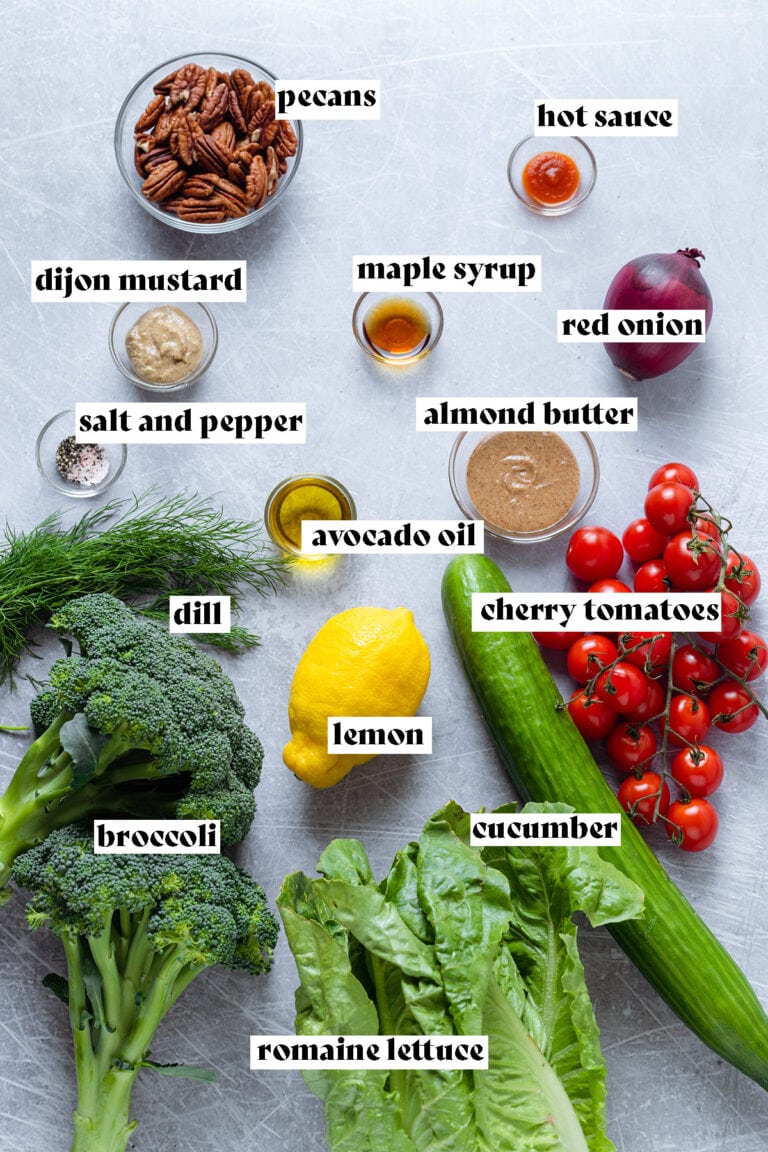 Roasted Broccoli Salad with Creamy Almond Dressing - The Healthful Ideas