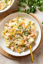 Creme Fraiche Salmon Pasta - The Healthful Ideas