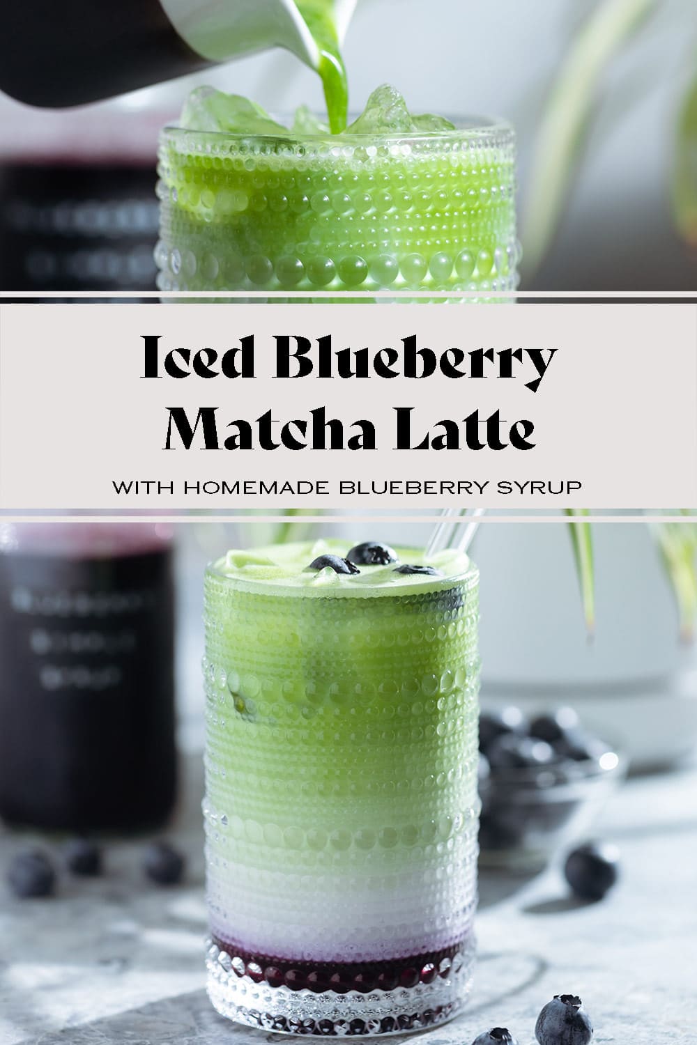 Iced Blueberry Matcha Latte