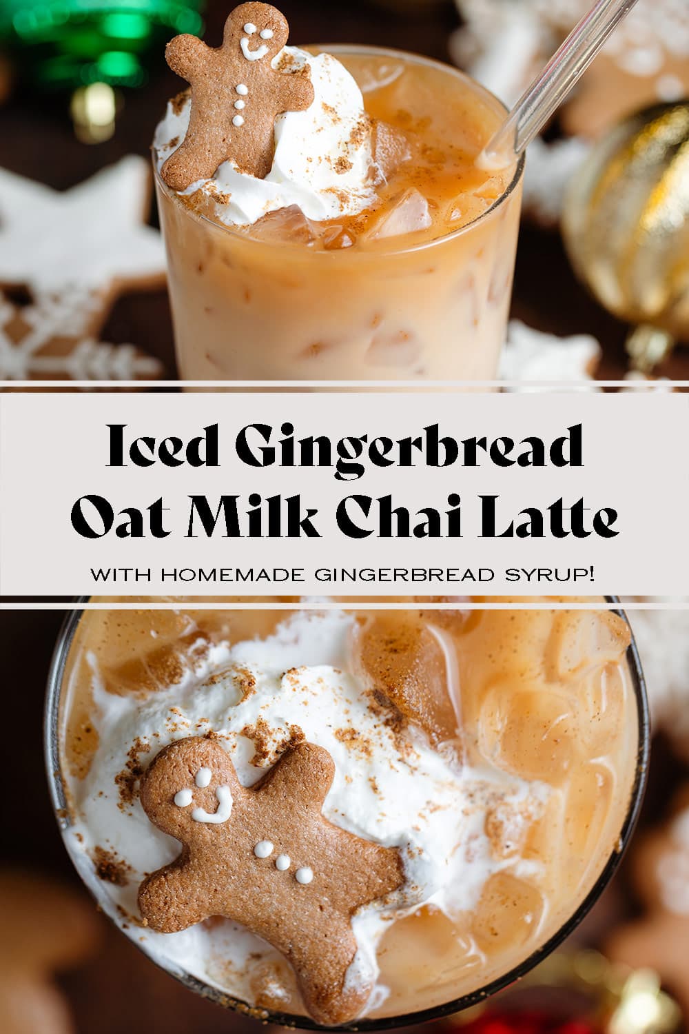 Iced Gingerbread Oatmilk Chai Latte