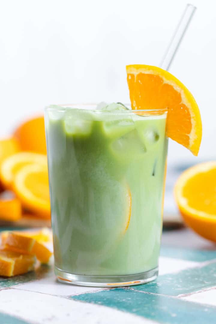 Iced Orange Matcha Latte - The Healthful Ideas