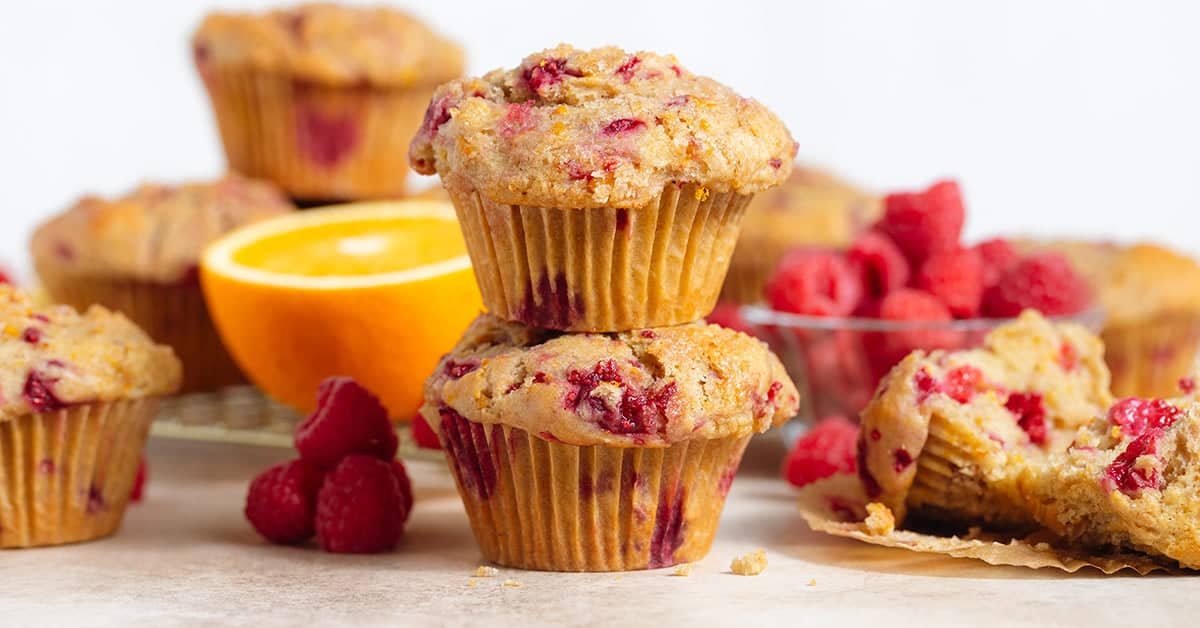 Orange Raspberry Muffins - The Healthful Ideas